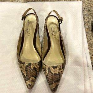 Talbots Snakeskin Sling Back Heels